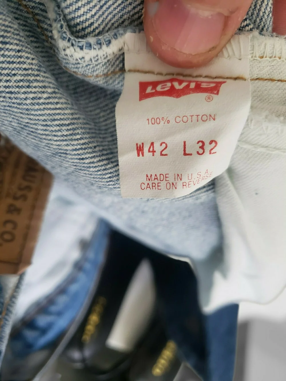 Vtg 1990 Levis 505 Orange Tab Jeans USA Mens Tag 42x32 Measures 40x32 Blue